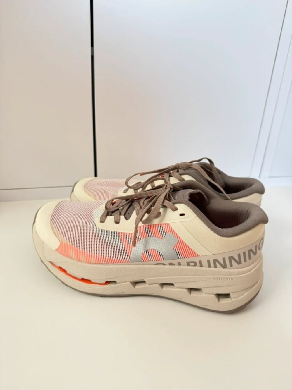 Men’s On Cloud Running Shoes Beige Orange US 7